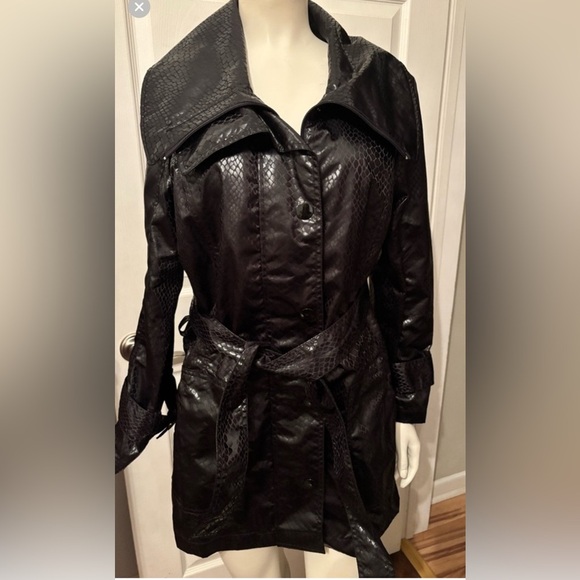 Chicos faux snakeskin raincoat trench coat 0 (4/S) - Picture 1 of 10